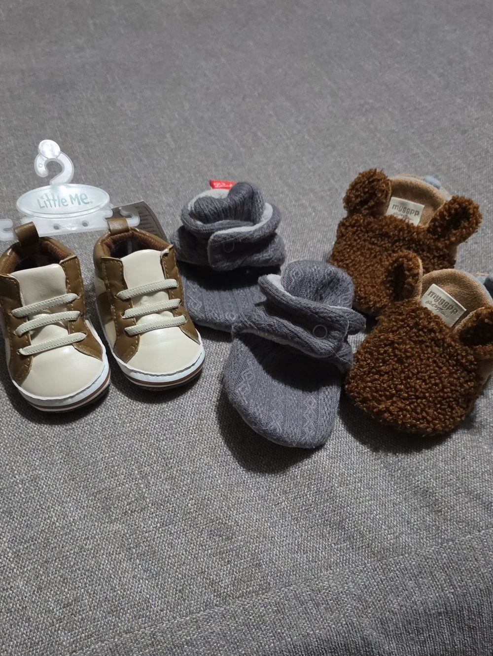 Little Me Baby Shoe & Bootie Lot in Brown & Gray